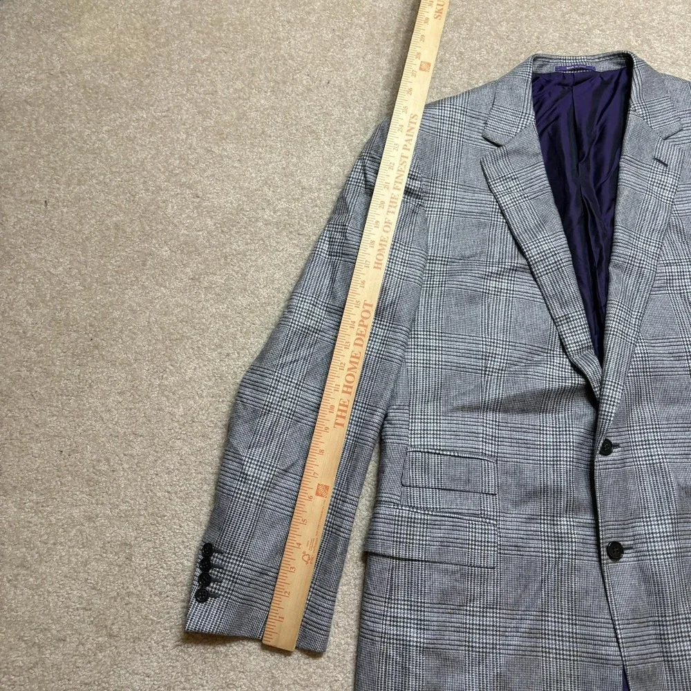 Ralph Lauren Purple Label Sport Coat Blazer 54 IT 44 US Plaid Wool Silk Cashmere